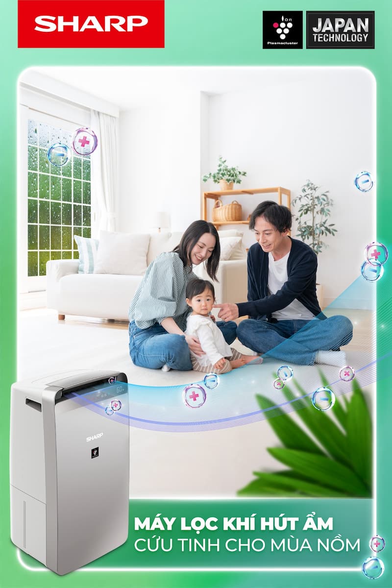 Máy lọc không khí hút ẩm Sharp DW-J27FV-S