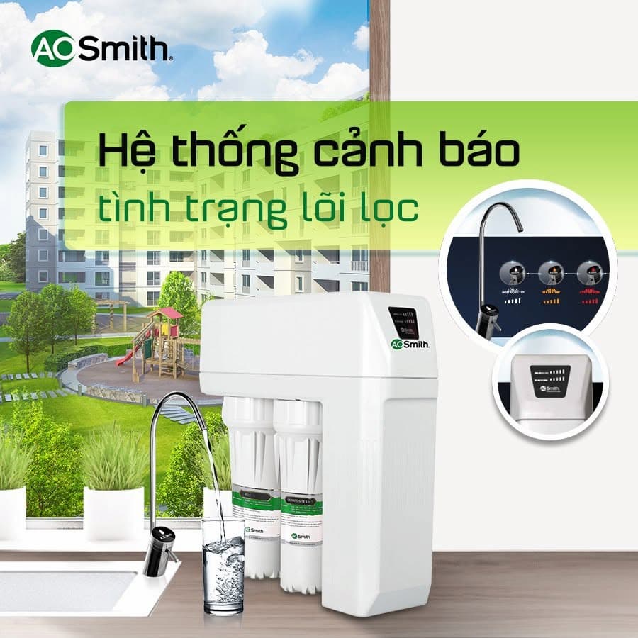 AO Smith R400E Cảnh báo thay thế lõi lọc thông minh