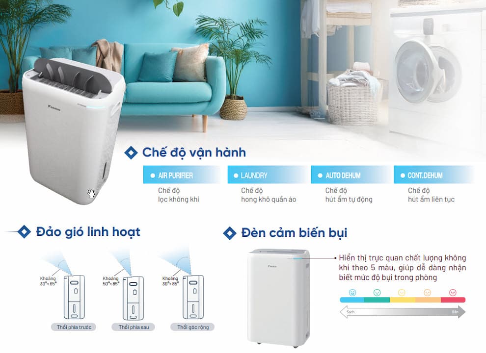 Daikin JPF12AV2 Hút ẩm hiệu quả