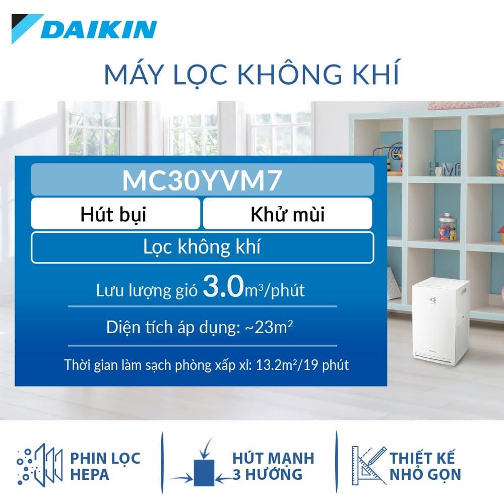Máy lọc không khí Daikin MC30YVM7 – 3.890.000 VND