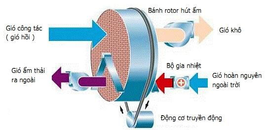 Máy hút ẩm bằng bánh Rotor hút ẩm