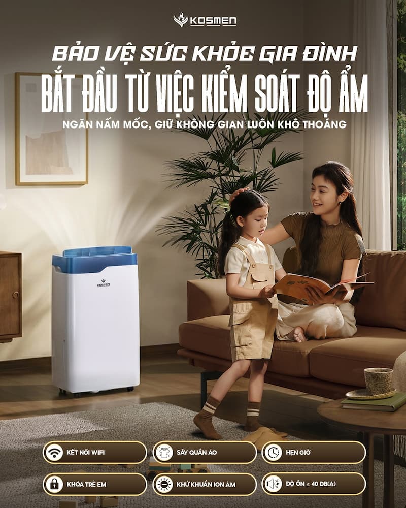 Tổng kết Ưu điểm & Nhược điểm sau 1 năm sử dụng máy hút ẩm Kosmen