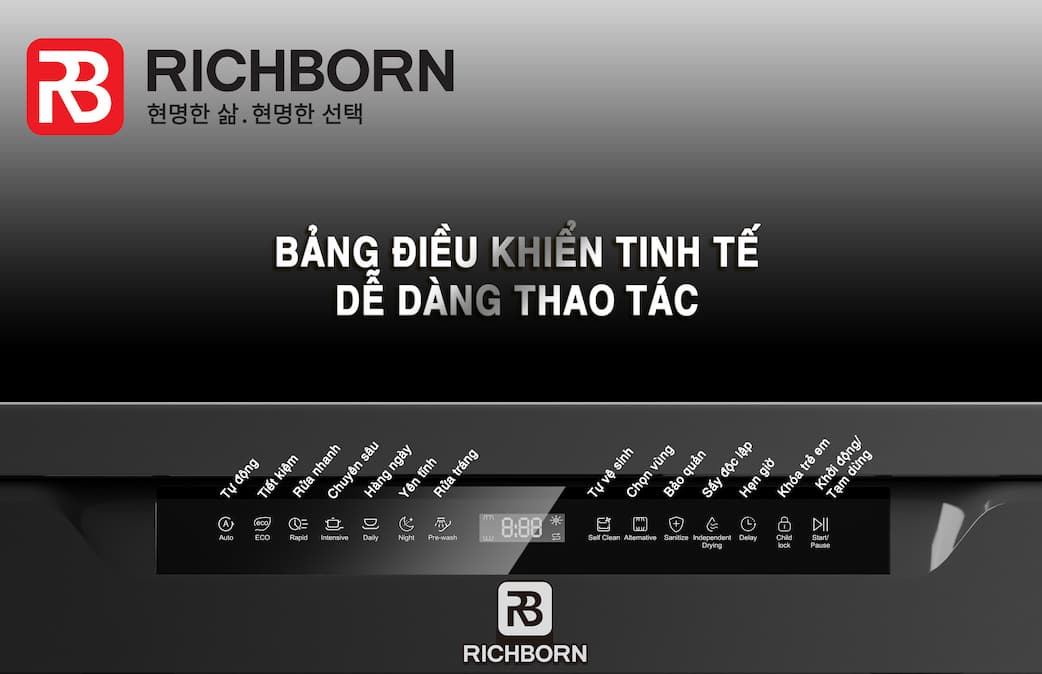 Tính năng nổi bật Máy rửa bát Richborn RDG6080SQG