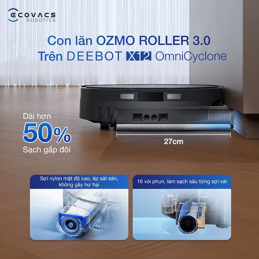 So sánh chi tiết các dòng robot Deebot sử dụng công nghệ OZMO Roller