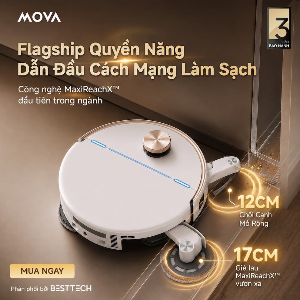 Đánh giá chi tiết Robot Hút Bụi Mova