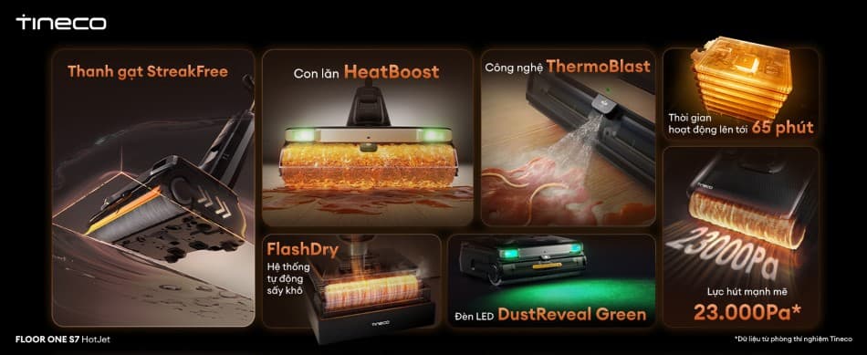 Đánh giá chi tiết tính năng & Công nghệ nổi bật Tineco Floor One S7 HotJet
