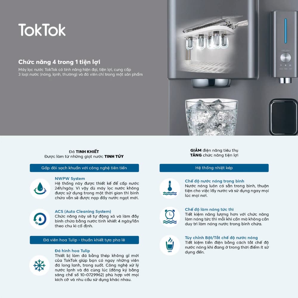 TokTok TW-M43 ICE Công Nghệ Làm Đá 