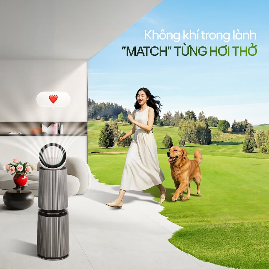 Máy lọc không khí LG PuriCare360 Alpha PET AS10GDBY0: Giải pháp hoàn hảo cho nhà nuôi thú cưng