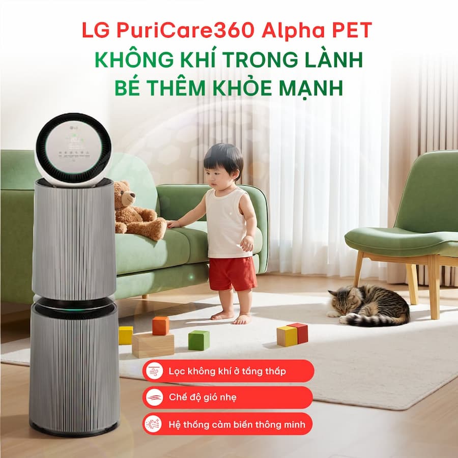 Hướng dẫn sử dụng chi tiết máy lọc không khí LG PuriCare360 Alpha PET