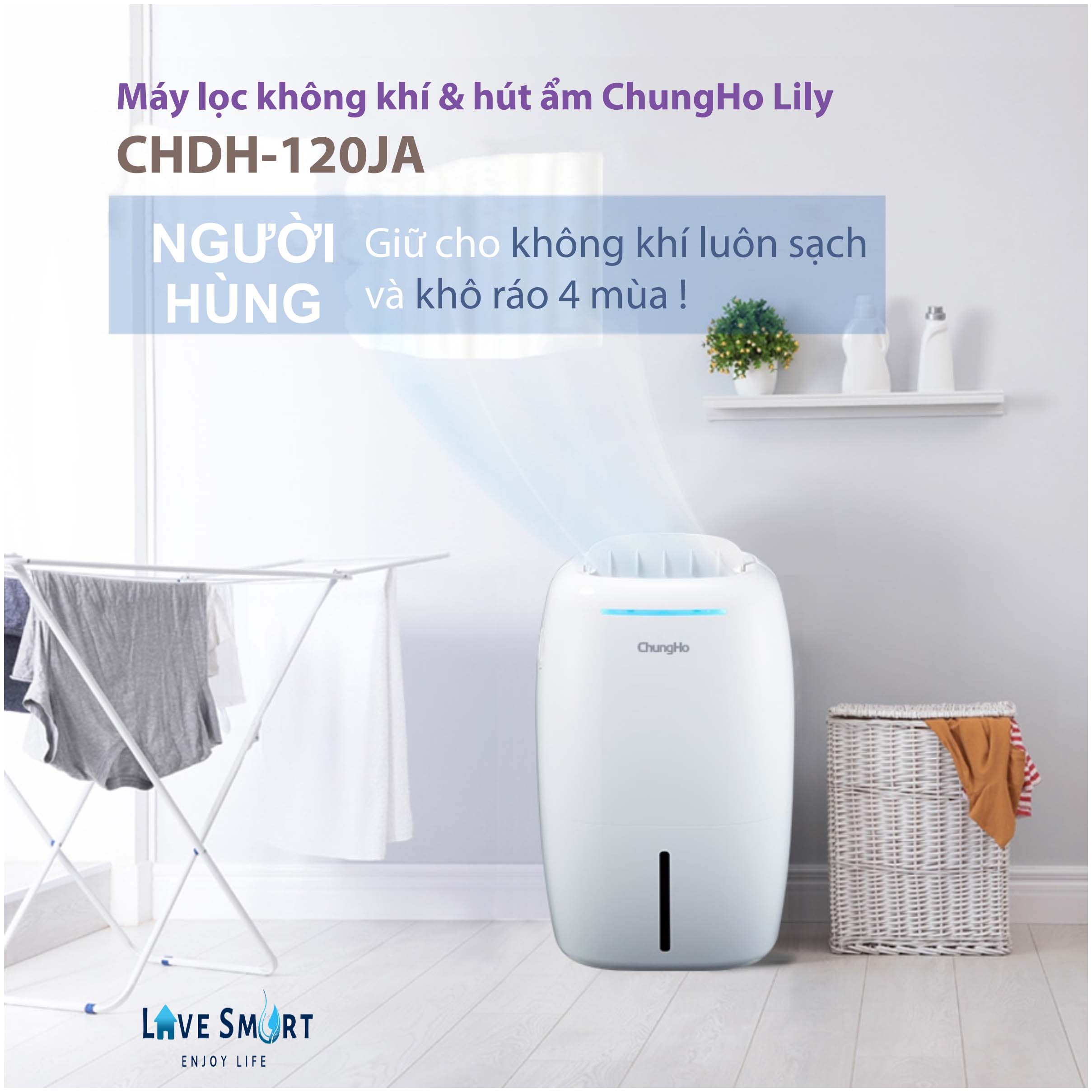Máy hút ẩm và lọc không khí ChunngHO Lily Hàn Quốc